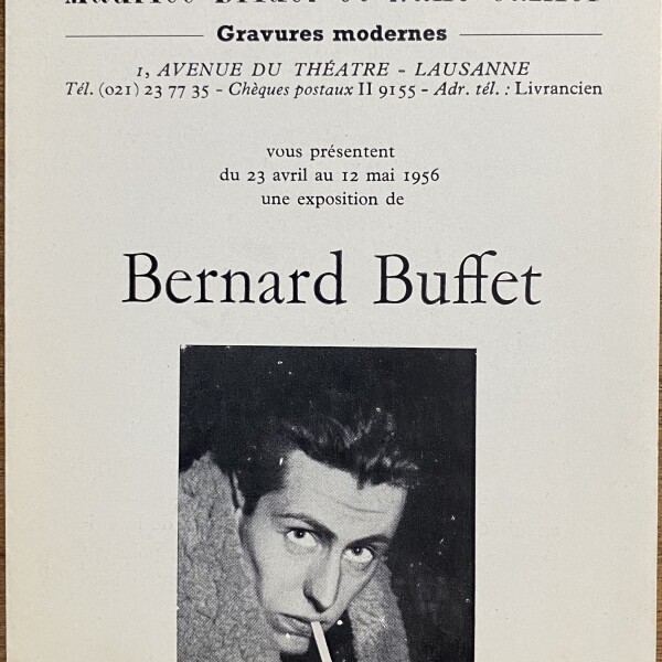 (Bernard Buffet). Bernard Buffet. Maurie Bridel et Nane Cailler, Paris, 23  avril – 13 mai 1956